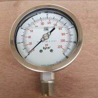 PRESSURE GAUGE "NUOVA FIMA" - หน้าปัด 4 นิ้ว เกลียว ½  นิ้ว สแตนเลส  ตัวบอดี้เป็นสแตนเลส RANGE : 0 – 16  kg