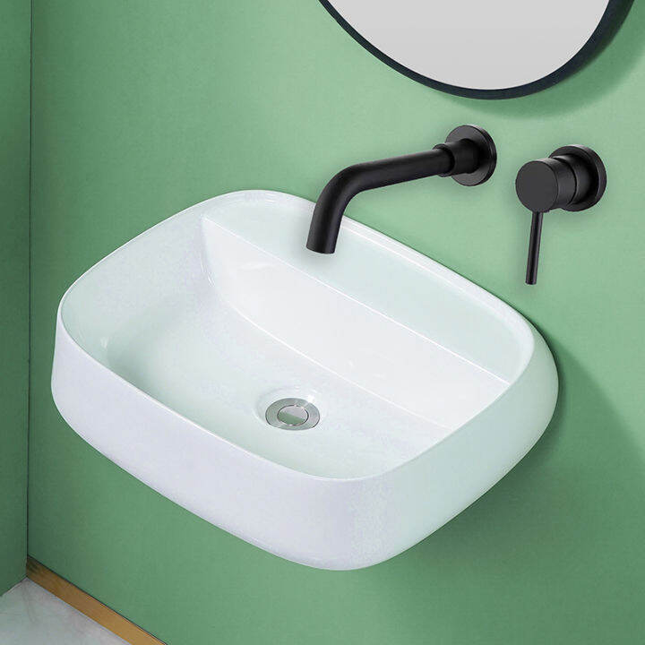 WallMounted Wash Basin Creative No Faucet Hole Ceramic Basin Simple