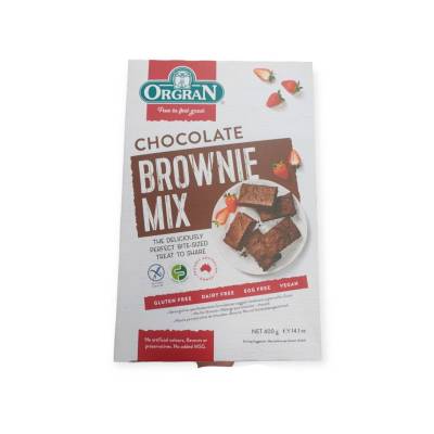Orgran Chocolate Brownie Mix 400g.แป้งทำบราวนี่รสช็อคโกแลต ออร์แกรน 400 กรัม