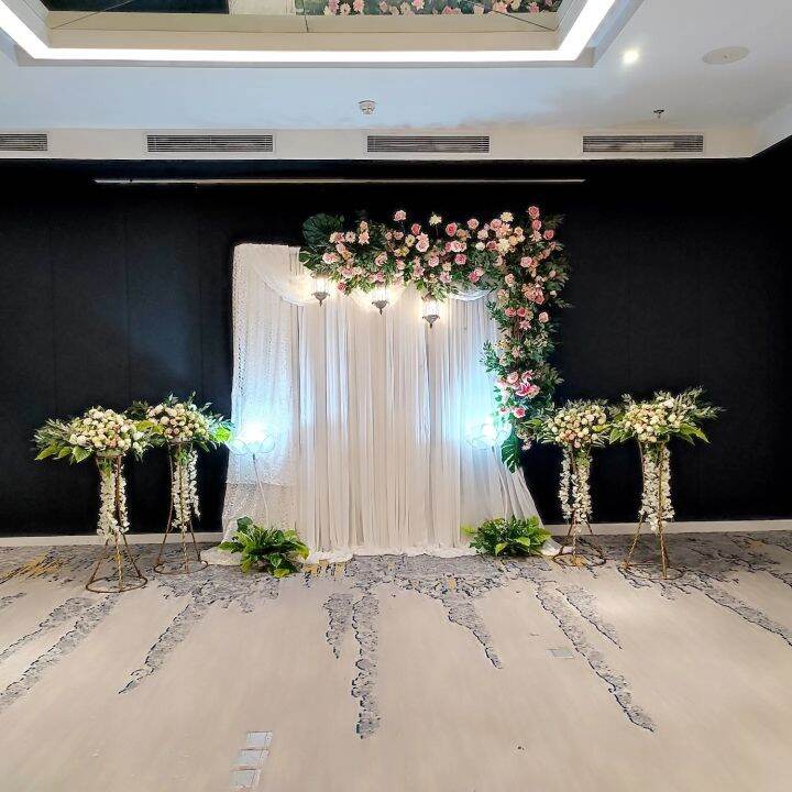 dekorasi backdrop pernikahan simple 2 meter | Lazada Indonesia