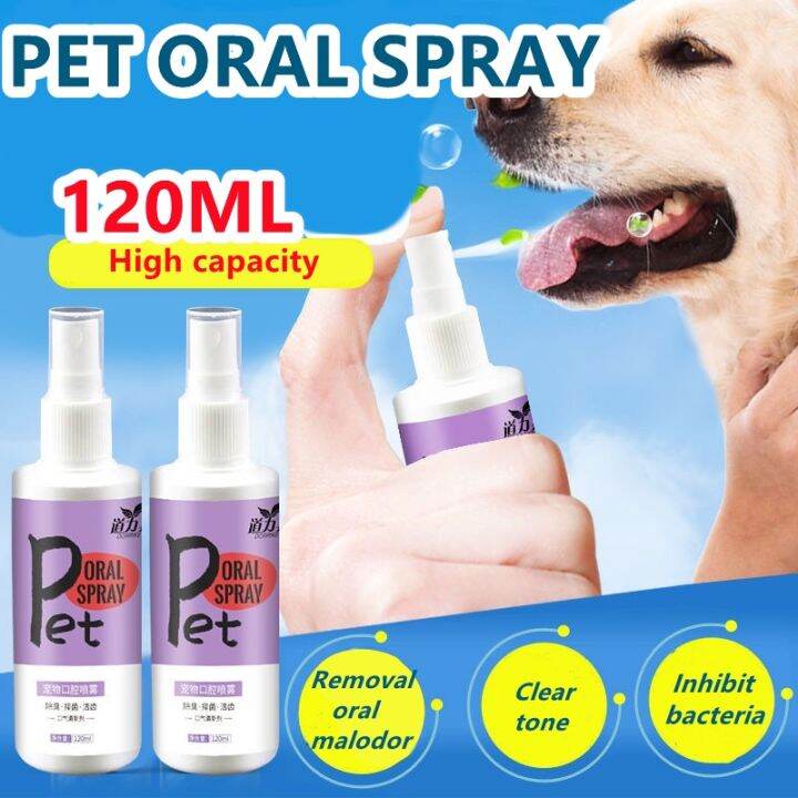 120ML Pet Oral Deodorant Spray Cat Dog Teeth Bad Breath Cleansing ...