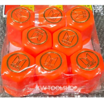 THL ฝาครอบน็อตล้อ เบอร์41 รุ่นพิมพ์ลายISUZU# สีส้ม(ราคาต่อชุด 8 ฝา)