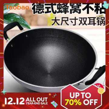 Kitchen Big Iron Pot Frying Pan Gas Stove Uncoated Non Stick Wok