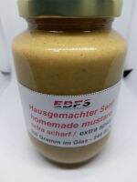 Hausgemachter Senf extra scharf 500 Gramm im Glass/ homemade mustard extra spicy 500 gran in a jar