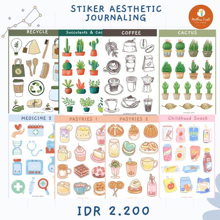 [PART 2] Sticker Aesthetic Sticker Deco Stiker Tumblr Sticker Sheet ...