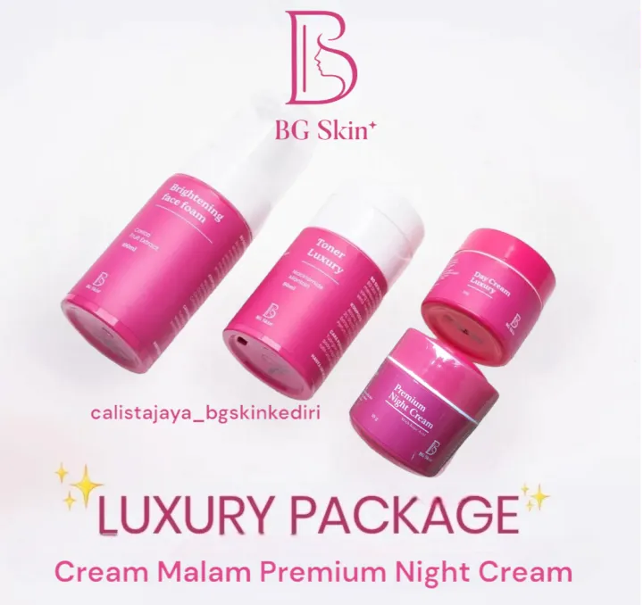 PAKET LUXURY BG SKIN KEMASAN BARU CREAM MALAM PREMIUM NIGHT CREAM /BG ...