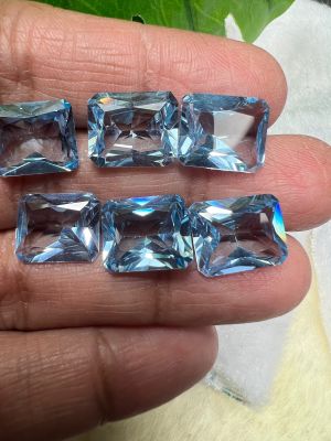 อะความารีน AQUAMARINE  OVAL 10X12-  มม 1 เม็ด  กะรัต( 1pcs) อะความารีน พลอย SPINEL LAB สี (Swiss AQUAMARINE)