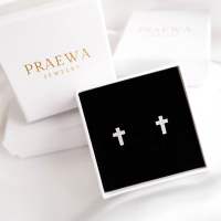 Praewa Jewelry - Luxury t earrings ต่างหูเงินแท้ เพชรสวิส CZ