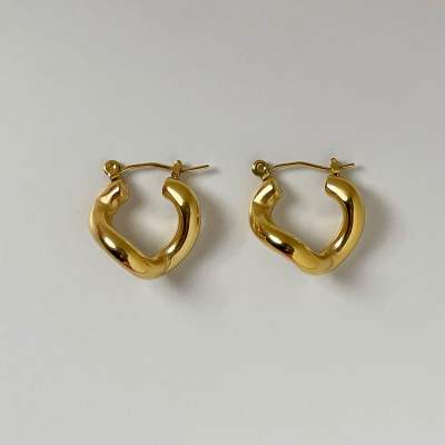 chic appeal - sculpture hoop earring (size 2cm.)