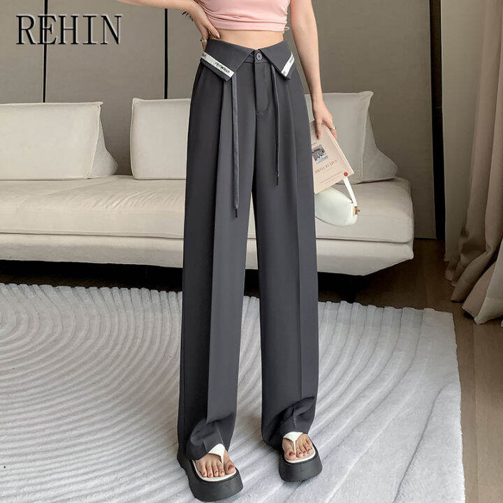 Rehin Versatile Waistband Flip-flop Suit Pants New Korean Style With 