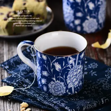 Black Magnolia Coffee Cup and saucers European Bone China Coffee