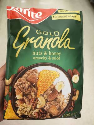 Sante Granola Gold Nuts&amp;Honey อาหารเช้าธัญพืช ผสมถั่วเฮเซลนัท พีแคน อัลมอนด์ เมล็ดมะม่วงหิมพานต์ และน้ำผึ้ง 300g.