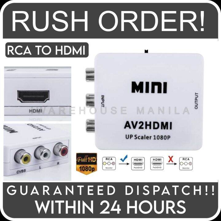 RCA TO HDMI ADAPTER AV TO HDMI CONVERTER ( NOT HDMI TO RCA ) for