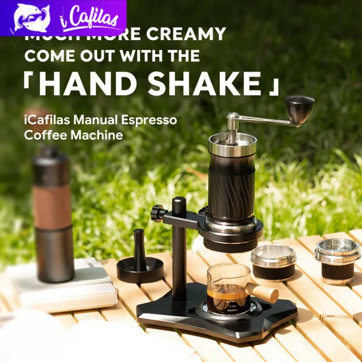 Hand shaking Italian espresso machine 2in1 stainless steel screw