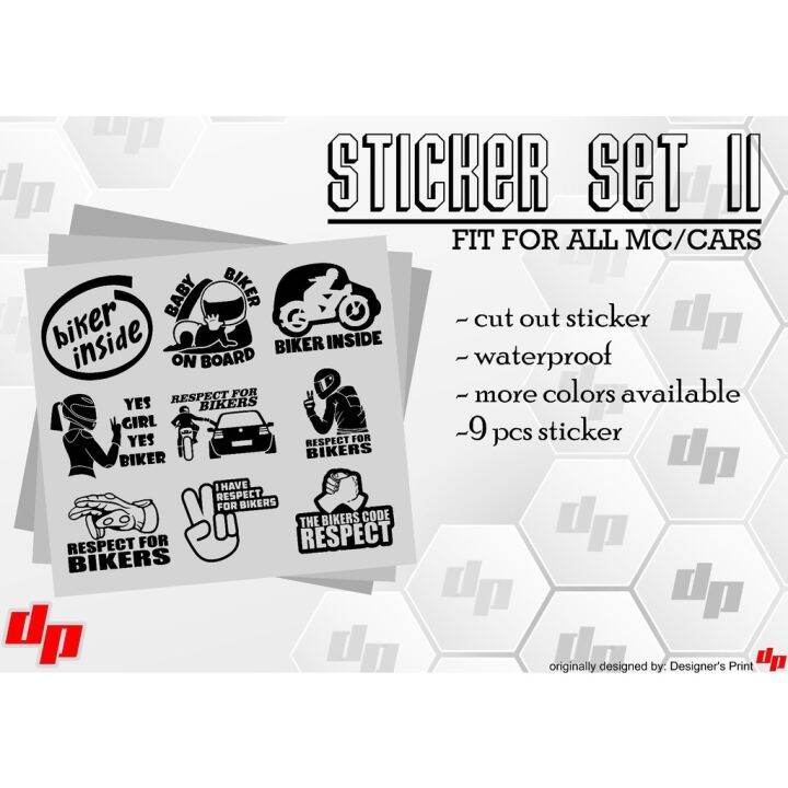Sticker Set 2 ( 9 pcs Stickers ) cut out stickers, waterproof, design
