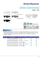 แว่นตานิรภัย แบรนด์ Action Eyewear รุ่น 728 AF (กันฝ้า 100%)