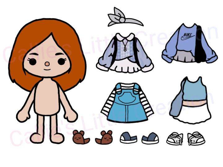 CLC Handmade Toca Boca Paper Doll Set Laminated