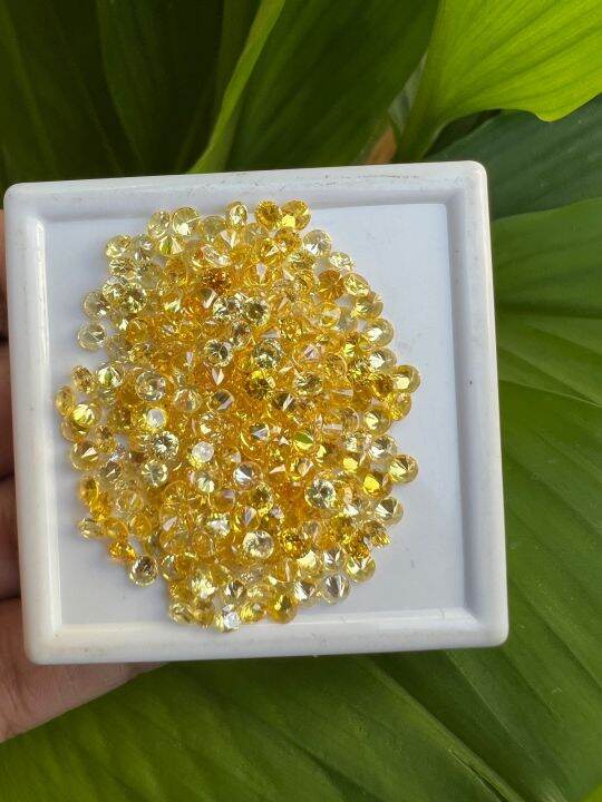 cz-เพชร-รัสเซีย-สีเหลือง-yellow-baby-yellow-super-cz-diamond-ทรงกลม-เจียระไน-เหลี่ยม-เพชร-2-65-มม-mm-100-เม็ด-round-cut