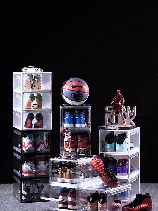 Acrylic Magnetic Suction Shoe Box Storage Box Transparent AJ High heel ...