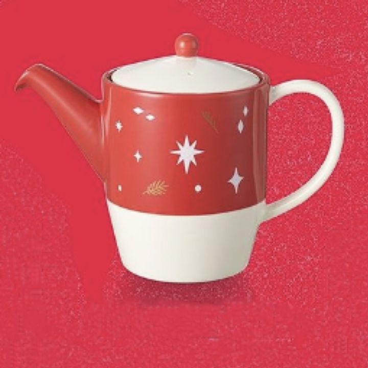 Starbucks Red Ornament Ceramic Kettle 20ozแท้💯