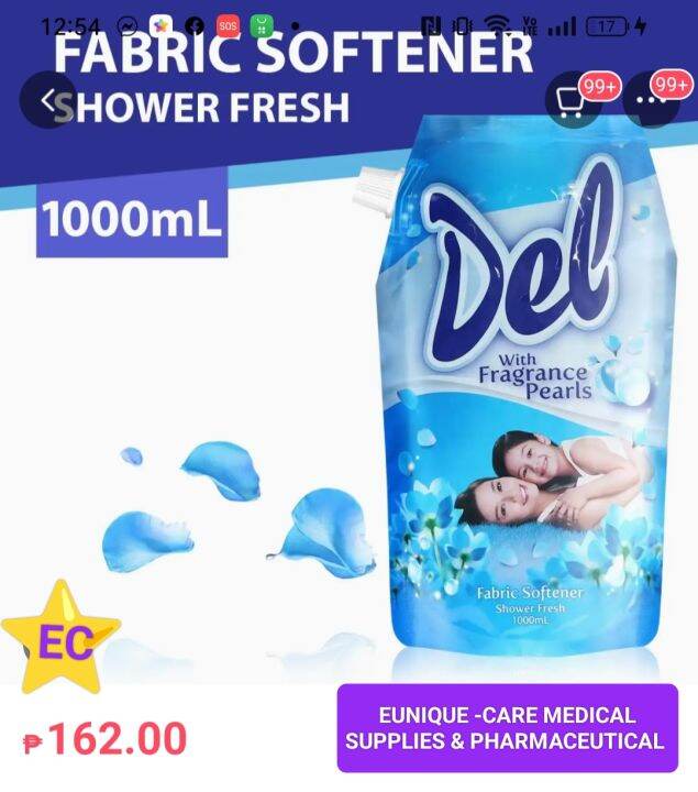 DEL Fabric Softener ( Shower Fresh 1000mL Lazada PH
