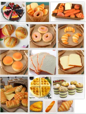 (พร้อมส่ง) ขนมปังปลอม โมเดลขนมปังปลอม ขนาดเท่าขนมจริง สัมผัสนิ่ม มีกลิ่นหอม ตกแต่งร้าน พร็อพถ่ายรูป