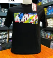 เสื้อMarvel ลิขสิทธิ์แท้ ลายโลโก้Marvel สีดำ (MVX-017)