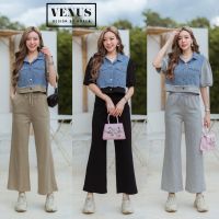 ?Jeans Set ชุดเซตผ้าคล้ายวอร์ม ตัวเสื้อแต่งผ้ายีนเนื้อดี งานสวยมากๆนะคะ