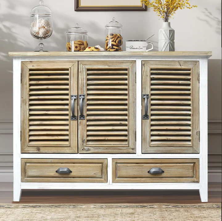 American Retro Louver MultiLayer Shoe Living Room Sideboard