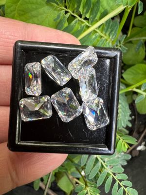 พลอย เพชรรัสเซีย สี่เหลี่ยมผืนผ้า AAA WHITE American diamond stone สีขาว 8X6 มม (10 เม็ด) CUBIC ZIRCONIA CZ RECTANGLE SHAPE 8x6 MM (10 PCS)