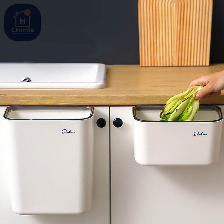 Wall Mounted Trash Can No Lid Portable High Capacity Kitchen Peel Vegetables Rubbish Storage Bin