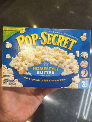 Pop Secret Home Style Popcorn เมล็ดข้าวโพดดิบรสเค็มและรสเนย สำหรับไมโครเวฟ 270 กรัม