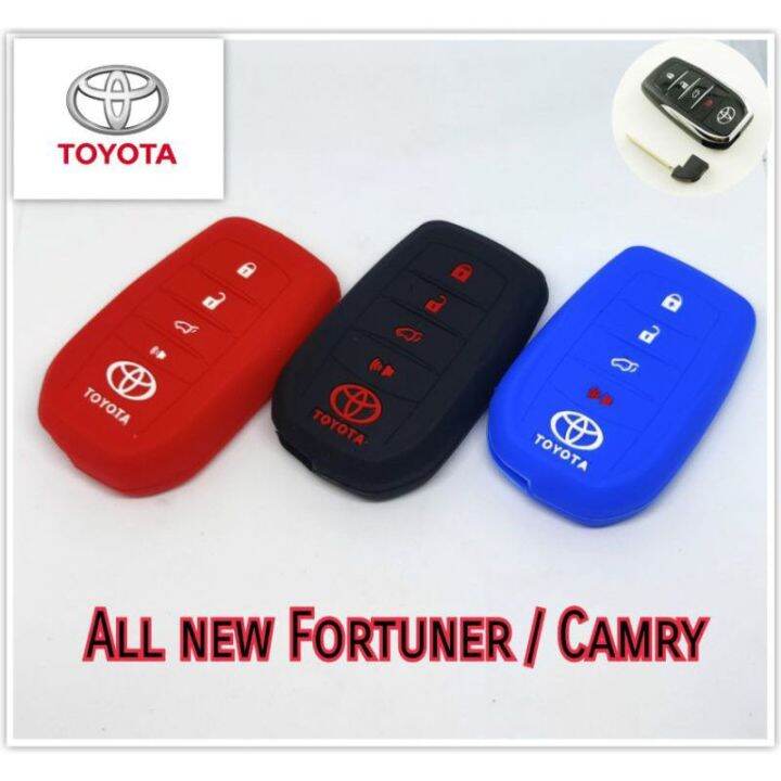 ซิลิโคนหุ้มกันรอยกุญแจรถยนต์-toyota-4ปุ่ม-รุ่น-all-new-fortuner-camry-smart-key-4-ปุ่ม