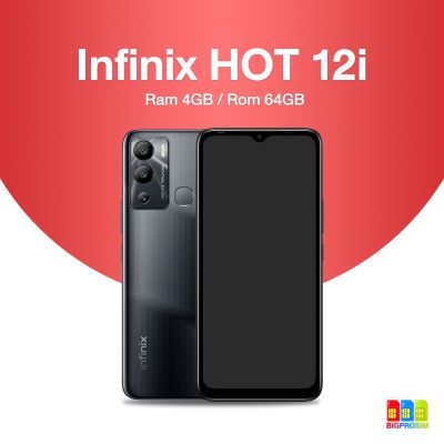 [พร้อมส่ง]🔥 Infinix HOT 12i Black Ram 4/64 ( 🇹🇭ประกันศูนย์ 1 ปี )✅ ออกใบกำกับภาษีได้