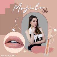 DeeDee Stay Matte เบอร์ D06 mojito ลิปแมทสูตรบางบางเบา ติดทนนาน ด้วยเทคโนโลยี ลิปฟิลเลอร์ เม็ดสีแน่น สด ติดทนนาน เนื้อเนียน เกลี่ยง่าย ไม่ตกร่อง พร้อมสารบำรุง วิตามินE บีส์แวซ์