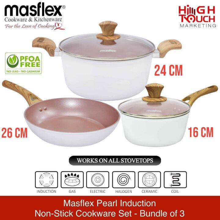 Masflex Sherbet Collection Non Stick Induction Cookware Set | Lazada PH