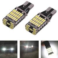 ไฟหรี่ ไฟถอยLED 45SMD ขั้วT10/T15 12V สว่างมาก (ราคา 1คู่) ไฟส่องป้ายทะเบียน ไฟส่องแผนที่