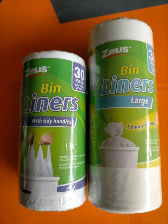 White Bin Liners 30pcs. with tidy handles Lazada PH