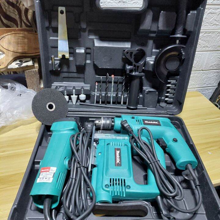 MAKITA 3 IN 1 IMPACT DRILL, JIGSAW AND ANGLE GRINDER WITH HARD CASE