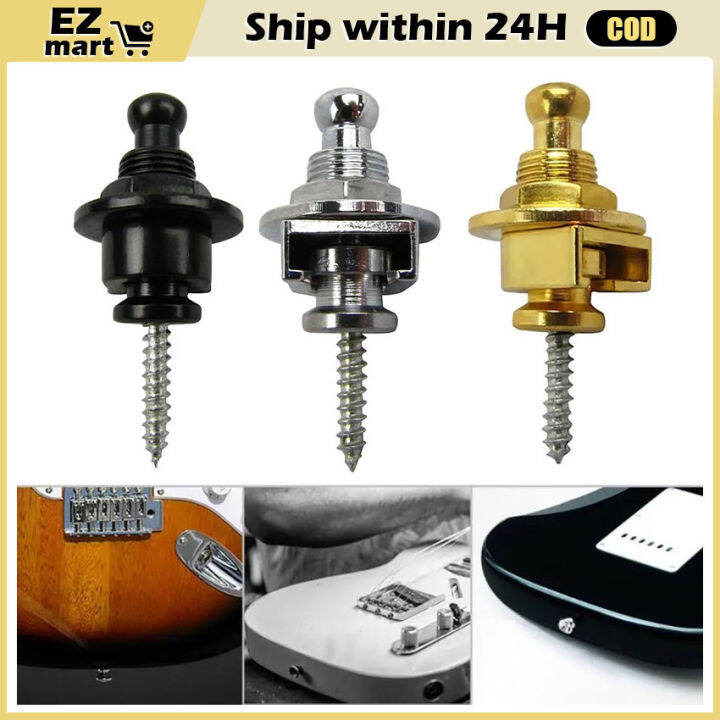 【Fast Shipping】 Guitar Strap Lock Chrome Plated Straplock Button Lock