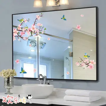 Mirror Wall Stickers Adhesive Mirror Paper Self-Adhesive Tiles Films On The  Walls DIY Home Bathroom