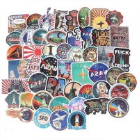 สติ๊กเกอร์ Travel 36 ท่องเที่ยว 50 ชิ้น เดินทาง นาซ่า NASA แคมป์ เดิน ป่า Sticker วินเทจ อวกาศ