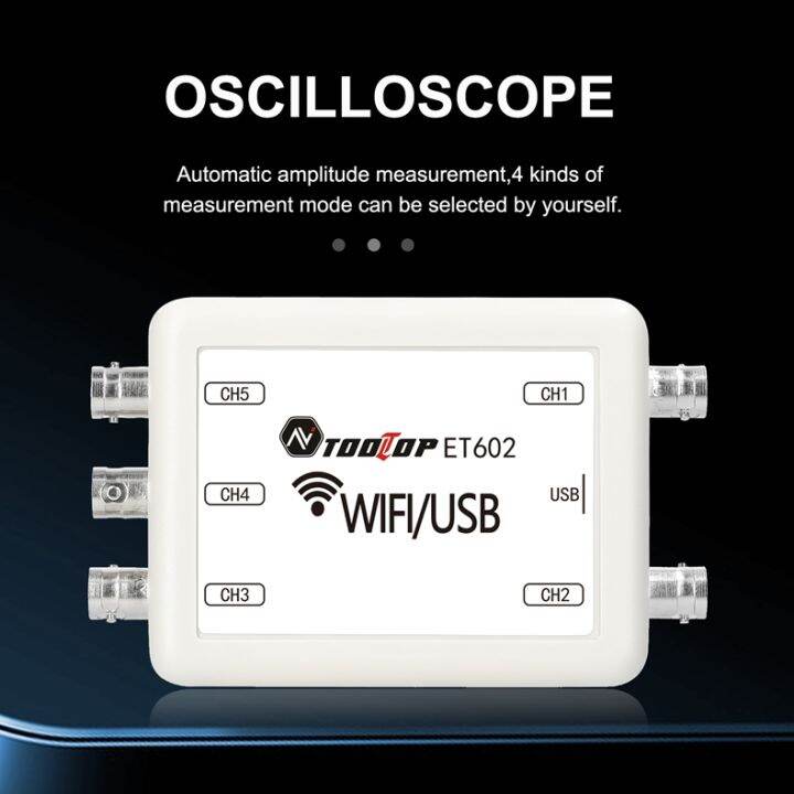 TOOLTOP 5 Channels WiFi 2.4G USB Synchronous Oscilloscope Sampling Rate