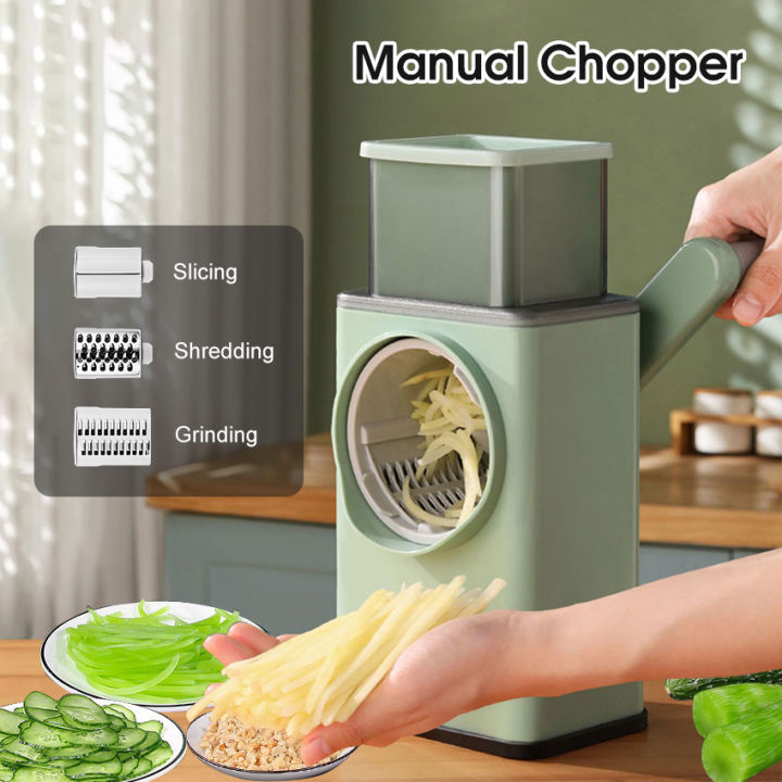 New ABS Multifunctional Manual Drum Cutter Slicer Hand Chopper Potato  Shredder