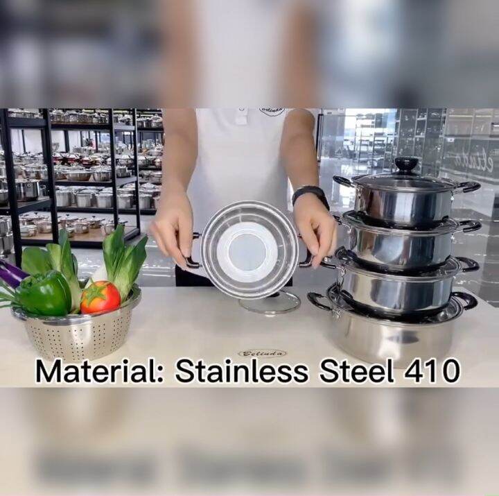 5pcs Food Grade Stainless Steel Pot Set High Grade Practical Soup Pot  Cooking Pots Set Creative