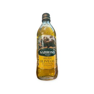 Sabroso Extra 100%Pure  Olive Oil 500ml.น้ำมันมะกอกธรรมชาติผ่านกรรมวิธี  สำหรับปรุงอาหาร  ซาโบรโซ่ 500 มิลลิลิตร