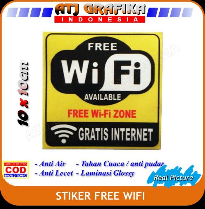 Stiker free wifi sticker gratis internet hotspot restoran toko kantor ...