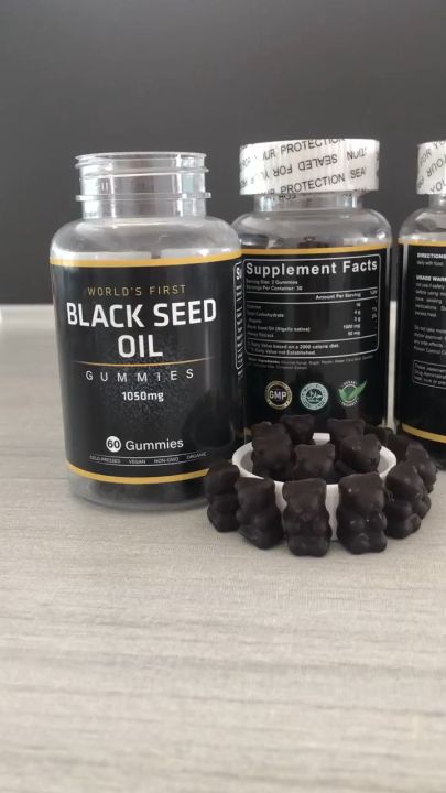 Organic Black Seed Oil Gummies Vegan Black Cumin Seed Gummies Black ...