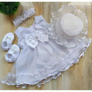 Ivory Baptism Fluffy Dress, Ivory Flower Girl Dress – Baby Fleurs Bonbon