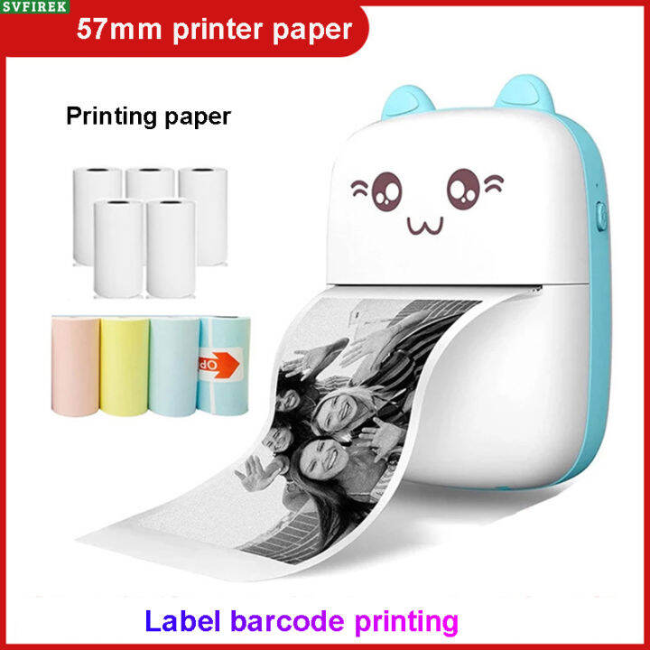Portable Mini Printer Printing Paper 57mm Wide Sticker Paper Label